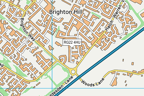 RG22 4HU map - OS VectorMap District (Ordnance Survey)