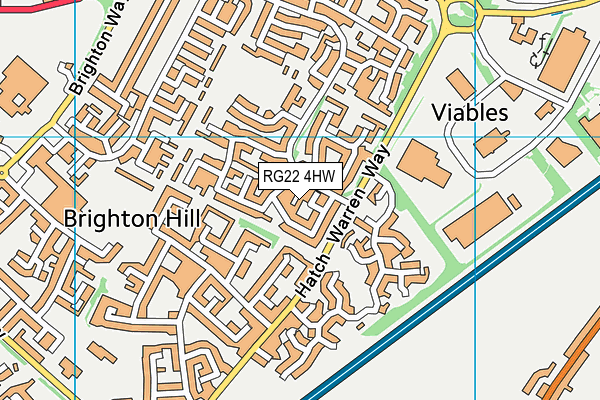 RG22 4HW map - OS VectorMap District (Ordnance Survey)