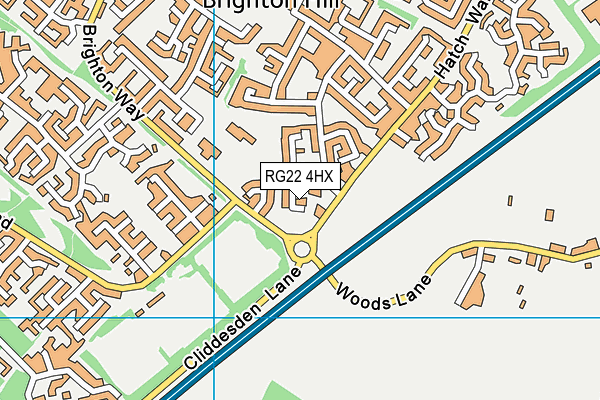 RG22 4HX map - OS VectorMap District (Ordnance Survey)