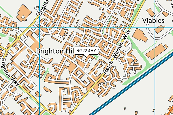 RG22 4HY map - OS VectorMap District (Ordnance Survey)