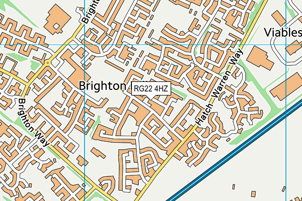 RG22 4HZ map - OS VectorMap District (Ordnance Survey)