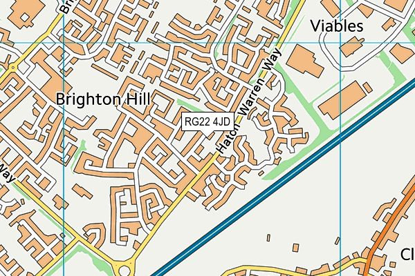 RG22 4JD map - OS VectorMap District (Ordnance Survey)