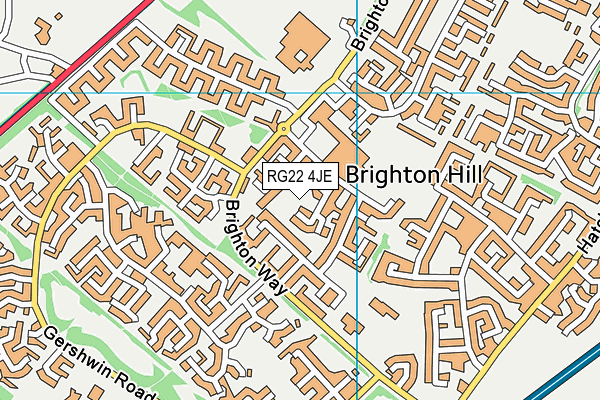RG22 4JE map - OS VectorMap District (Ordnance Survey)