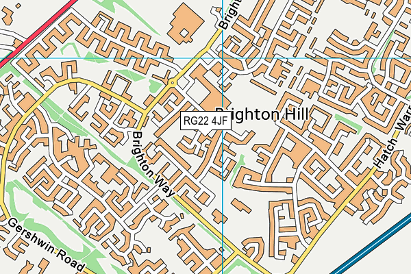 RG22 4JF map - OS VectorMap District (Ordnance Survey)