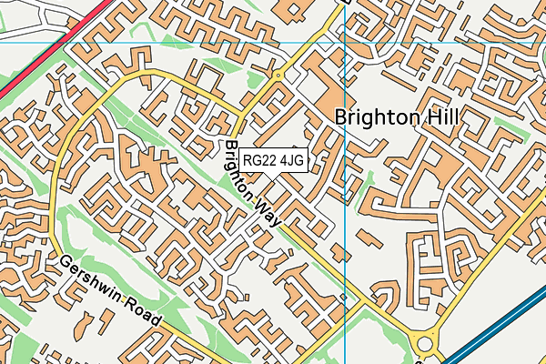 RG22 4JG map - OS VectorMap District (Ordnance Survey)