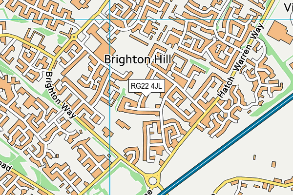 RG22 4JL map - OS VectorMap District (Ordnance Survey)