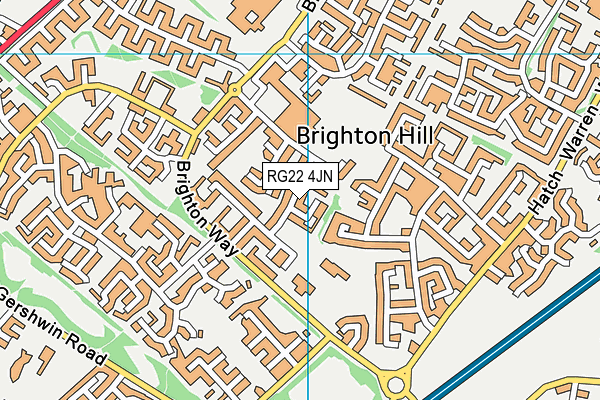 RG22 4JN map - OS VectorMap District (Ordnance Survey)