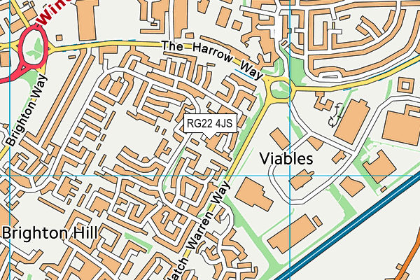 RG22 4JS map - OS VectorMap District (Ordnance Survey)