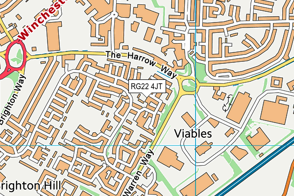 RG22 4JT map - OS VectorMap District (Ordnance Survey)