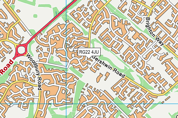 RG22 4JU map - OS VectorMap District (Ordnance Survey)