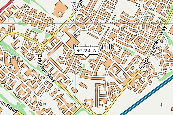 RG22 4JW map - OS VectorMap District (Ordnance Survey)