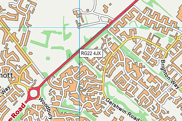 RG22 4JX map - OS VectorMap District (Ordnance Survey)