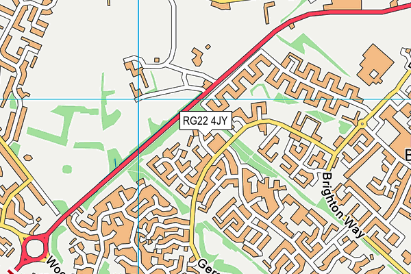 RG22 4JY map - OS VectorMap District (Ordnance Survey)