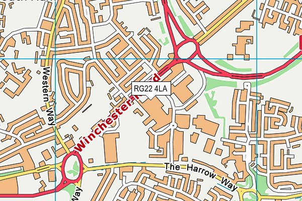 RG22 4LA map - OS VectorMap District (Ordnance Survey)