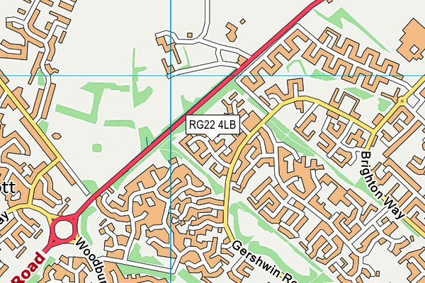 RG22 4LB map - OS VectorMap District (Ordnance Survey)