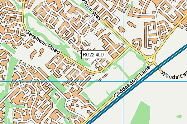 RG22 4LD map - OS VectorMap District (Ordnance Survey)