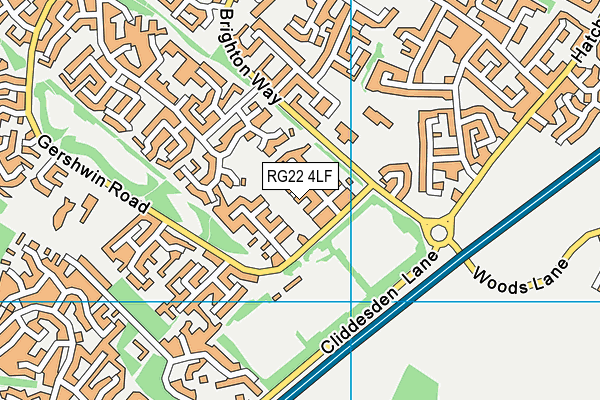 RG22 4LF map - OS VectorMap District (Ordnance Survey)