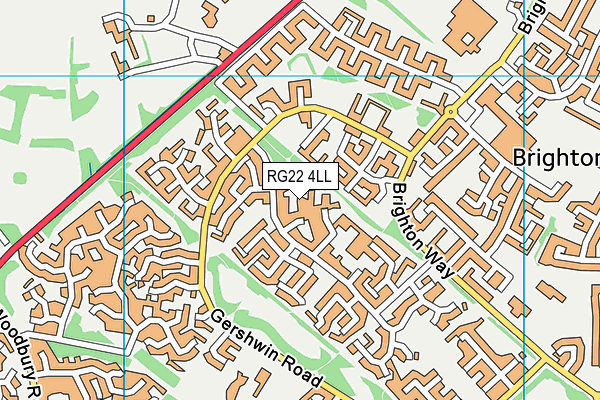 RG22 4LL map - OS VectorMap District (Ordnance Survey)