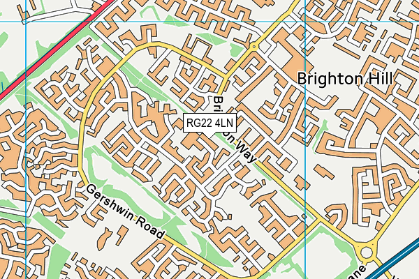 RG22 4LN map - OS VectorMap District (Ordnance Survey)