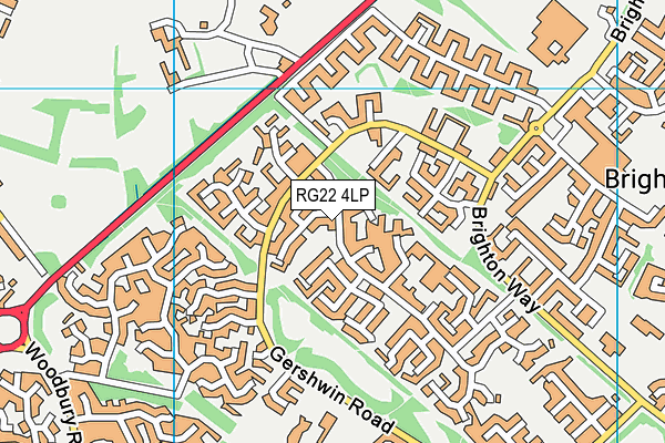 RG22 4LP map - OS VectorMap District (Ordnance Survey)