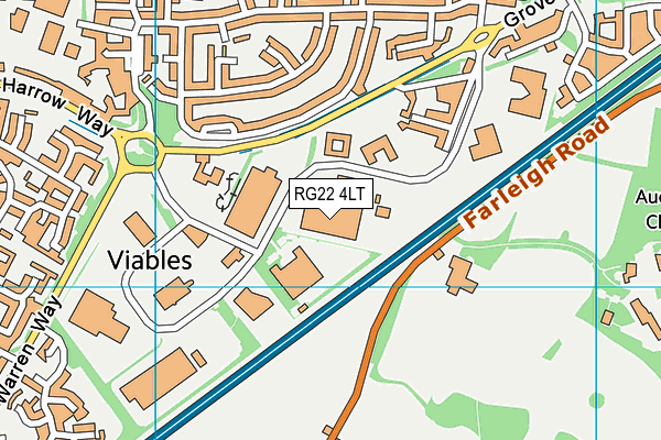 RG22 4LT map - OS VectorMap District (Ordnance Survey)
