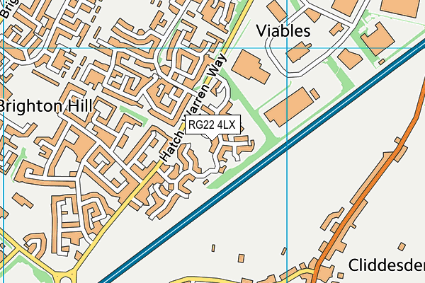 RG22 4LX map - OS VectorMap District (Ordnance Survey)