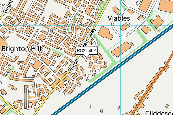 RG22 4LZ map - OS VectorMap District (Ordnance Survey)