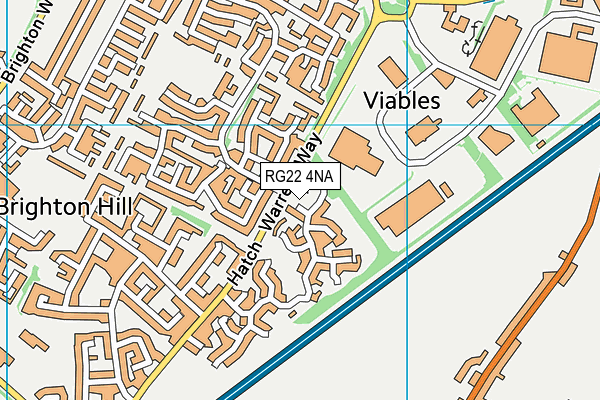 RG22 4NA map - OS VectorMap District (Ordnance Survey)