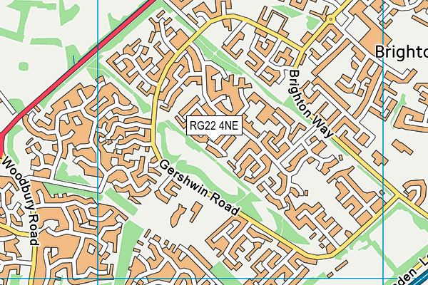 RG22 4NE map - OS VectorMap District (Ordnance Survey)