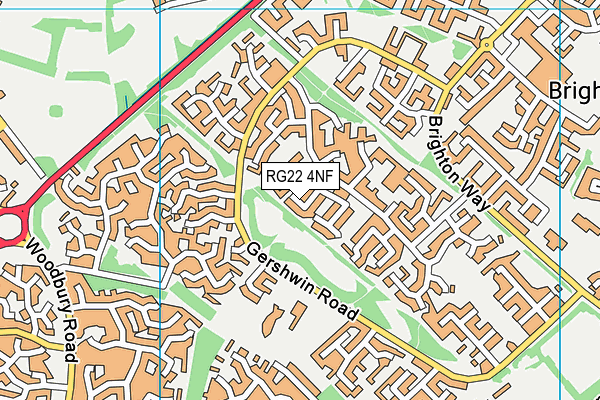 RG22 4NF map - OS VectorMap District (Ordnance Survey)