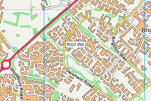 RG22 4NG map - OS VectorMap District (Ordnance Survey)