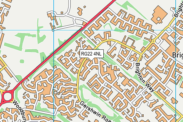 RG22 4NL map - OS VectorMap District (Ordnance Survey)