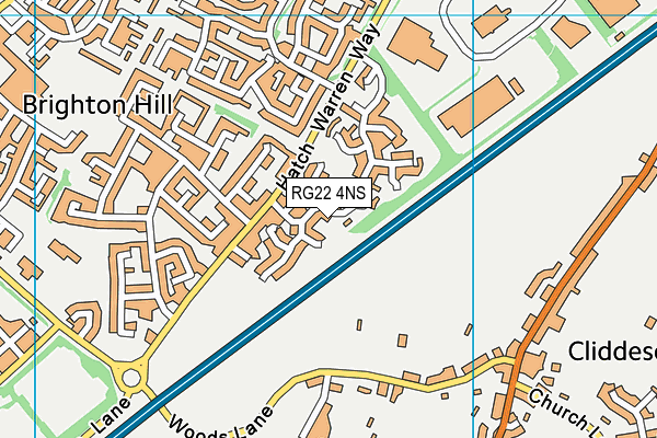 RG22 4NS map - OS VectorMap District (Ordnance Survey)