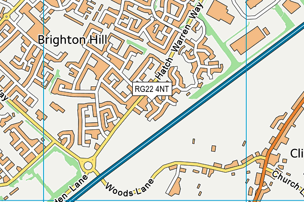 RG22 4NT map - OS VectorMap District (Ordnance Survey)