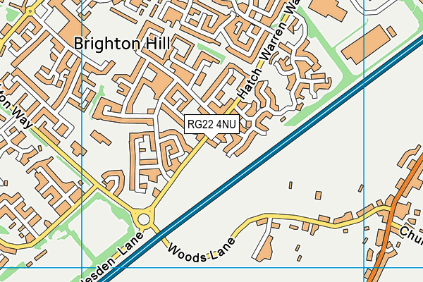 RG22 4NU map - OS VectorMap District (Ordnance Survey)