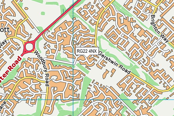 RG22 4NX map - OS VectorMap District (Ordnance Survey)