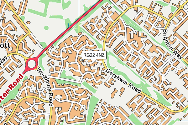 RG22 4NZ map - OS VectorMap District (Ordnance Survey)