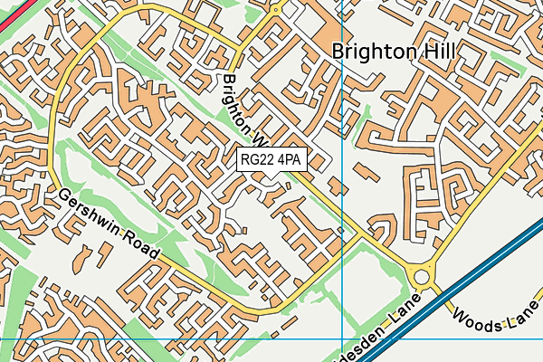 RG22 4PA map - OS VectorMap District (Ordnance Survey)