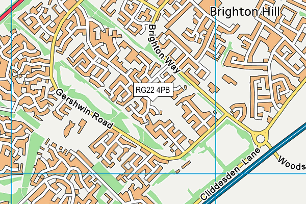 RG22 4PB map - OS VectorMap District (Ordnance Survey)