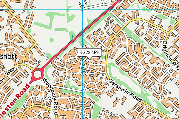 RG22 4PH map - OS VectorMap District (Ordnance Survey)