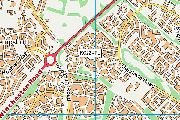 RG22 4PL map - OS VectorMap District (Ordnance Survey)