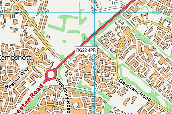 RG22 4PR map - OS VectorMap District (Ordnance Survey)