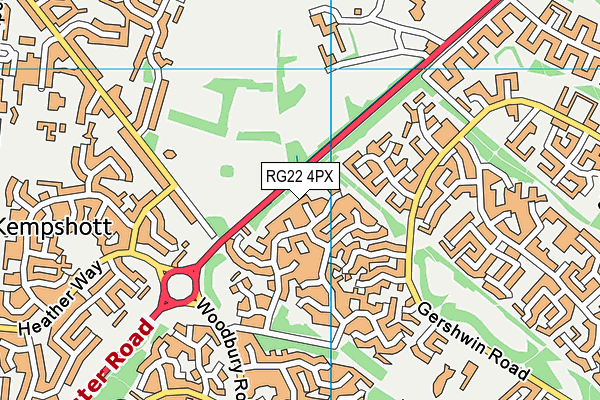 RG22 4PX map - OS VectorMap District (Ordnance Survey)