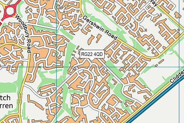 RG22 4QD map - OS VectorMap District (Ordnance Survey)