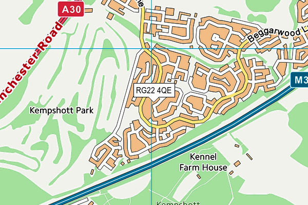 RG22 4QE map - OS VectorMap District (Ordnance Survey)