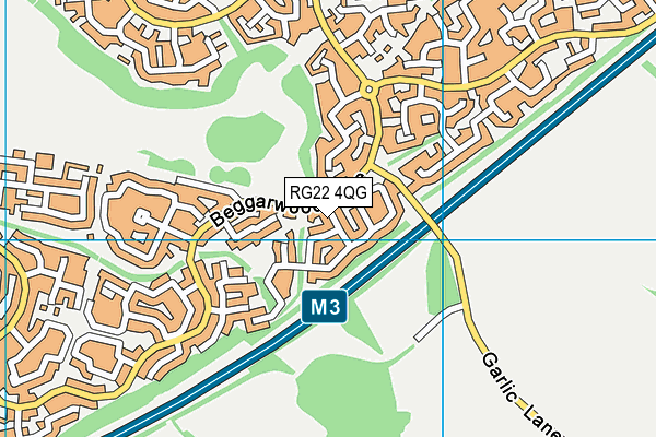 RG22 4QG map - OS VectorMap District (Ordnance Survey)