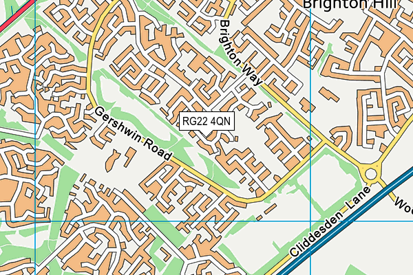 RG22 4QN map - OS VectorMap District (Ordnance Survey)