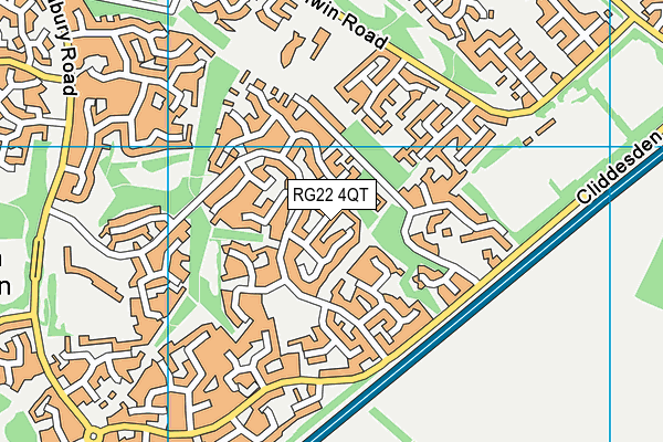 RG22 4QT map - OS VectorMap District (Ordnance Survey)