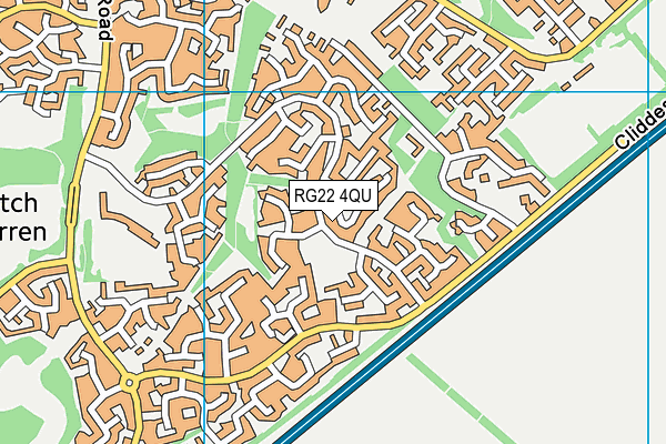 RG22 4QU map - OS VectorMap District (Ordnance Survey)