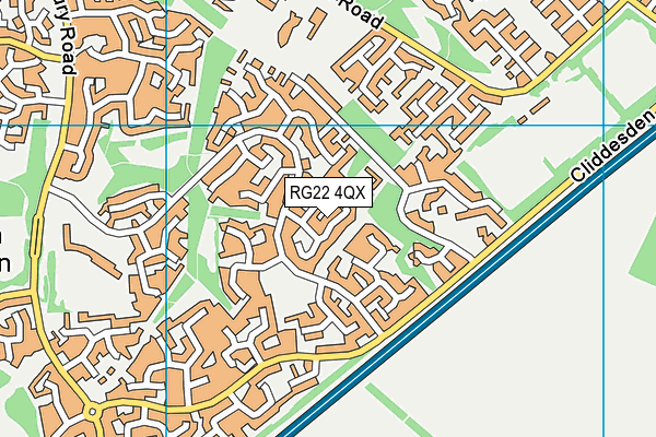 RG22 4QX map - OS VectorMap District (Ordnance Survey)